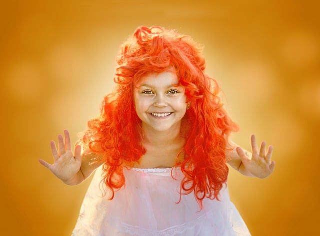 girl orange hair smiling