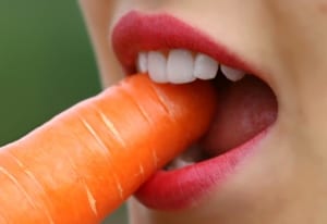 carrot in mouth