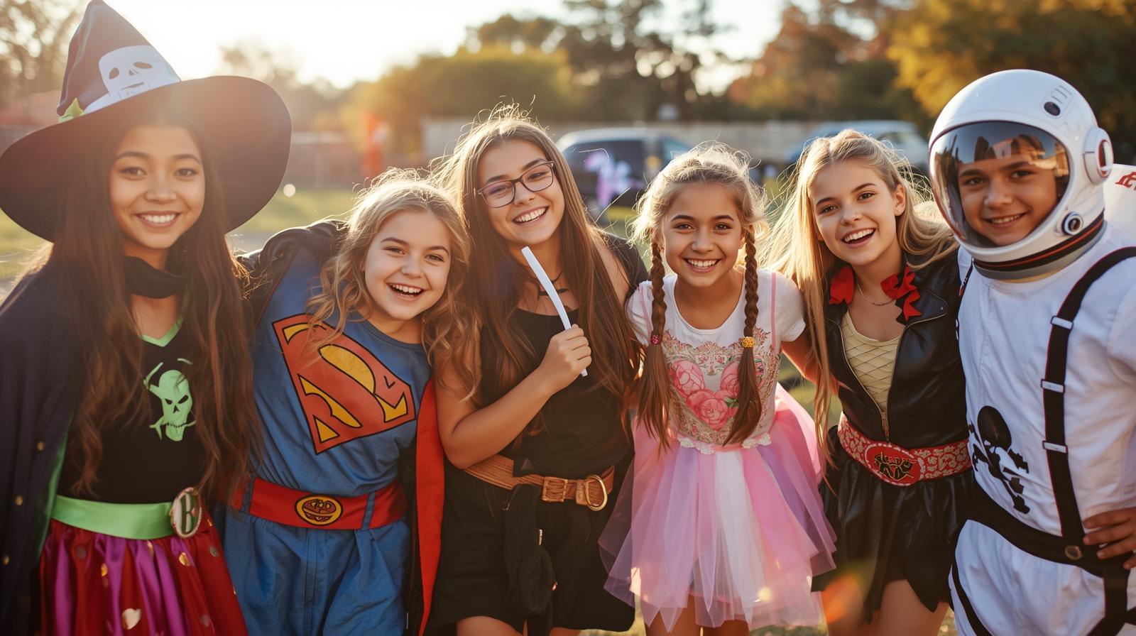 Children trick or treating in costumes, smiling, Nth Degree Orthodontics, Spartanburg, Duncan, Gaffney, Union